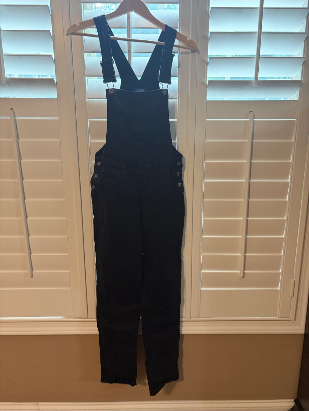 Arizona Jean Company Black Women's Denim Overalls with Adjustable Straps